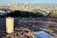 A solemn candle and a photograph where the monolith once stood.  Photo: Sergio Quintana / @svqjournalist, NBC News