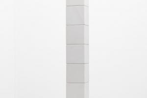 "James Lee Byars, “The Figure of Death” (1987). Composed of a stack of white marble cubes, it pays homage to Constantin Brancusi’s “Endless Column.”Credit...James Lee Byars; Diego Flores, via Kasmin" - NYTimes