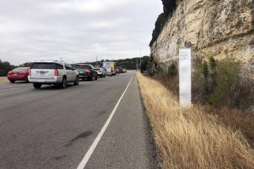 Monolith along 360 Loop near Great Hills Trail (KXAN Photo/Frank Martinez)