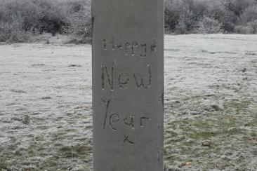 Happy New Year (anonymous text). Wiltshire, South England, United Kingdom. Photo by Chris Shering (CC-BY-4.0) 
